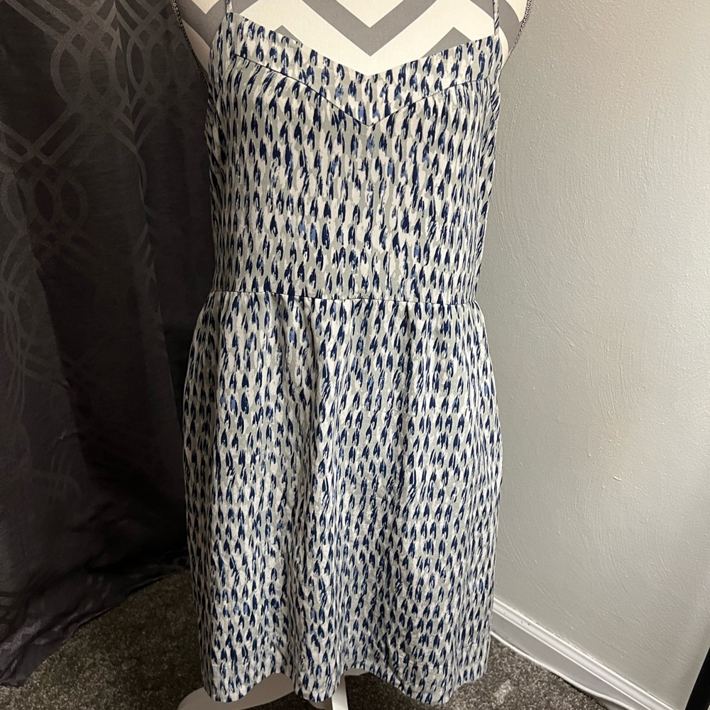 Madewell Silk‎ Sunlight Cami Dress Gray Blue Sz 12 Lined with Pockets